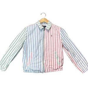 Polo Ralph Lauren Colorful Striped Color Block Polo Youth Jacket Size M (10-12)